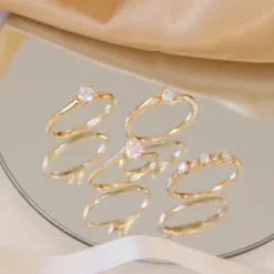 5,3 mm zirkon solitairering i 9 karat guld
