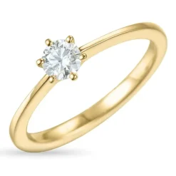 5,3 mm zirkon solitairering i 9 karat guld