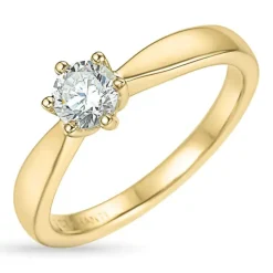 5,8 mm zirkon solitairering i 9 karat guld