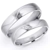 5 og 4 mm diamant vielsesringe i 14 karat hvidguld 0,008 ct og 0,015 ct - sæt