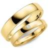 5 og 4 mm diamant vielsesringe i 9 karat guld - sæt