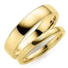 5 og 3 mm diamant vielsesringe i 14 karat guld - sæt