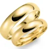 6 og 5 mm vielsesringe i 9 karat guld - sæt