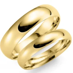 6 og 4 mm vielsesringe i 14 karat guld - sæt