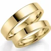 5 og 4 mm vielsesringe i 9 karat guld - sæt