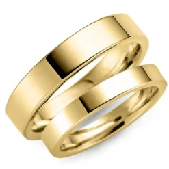 5 og 3 mm vielsesringe i 14 karat guld - sæt