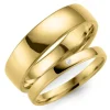 6 og 3 mm vielsesringe i 14 karat guld 0,02 ct - sæt