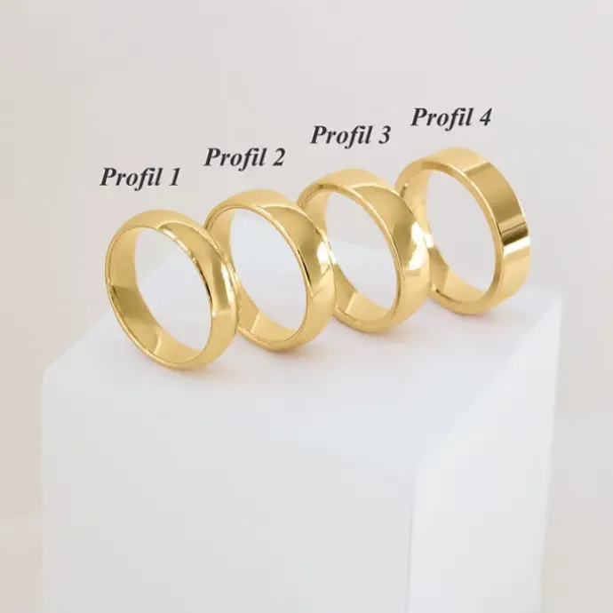 5 og 3 mm vielsesringe i 14 karat guld - sæt