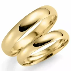 5 og 3 mm vielsesringe i 9 karat guld - sæt