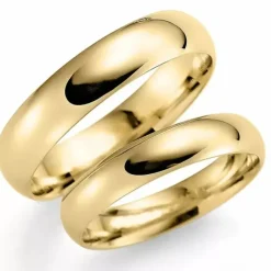 5 og 4 mm vielsesringe i 9 karat guld - sæt