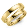 4 og 3 mm vielsesringe i 9 karat guld - sæt