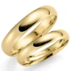 4 og 3 mm vielsesringe i 9 karat guld - sæt