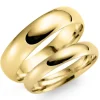 6 og 3 mm vielsesringe i 14 karat guld - sæt