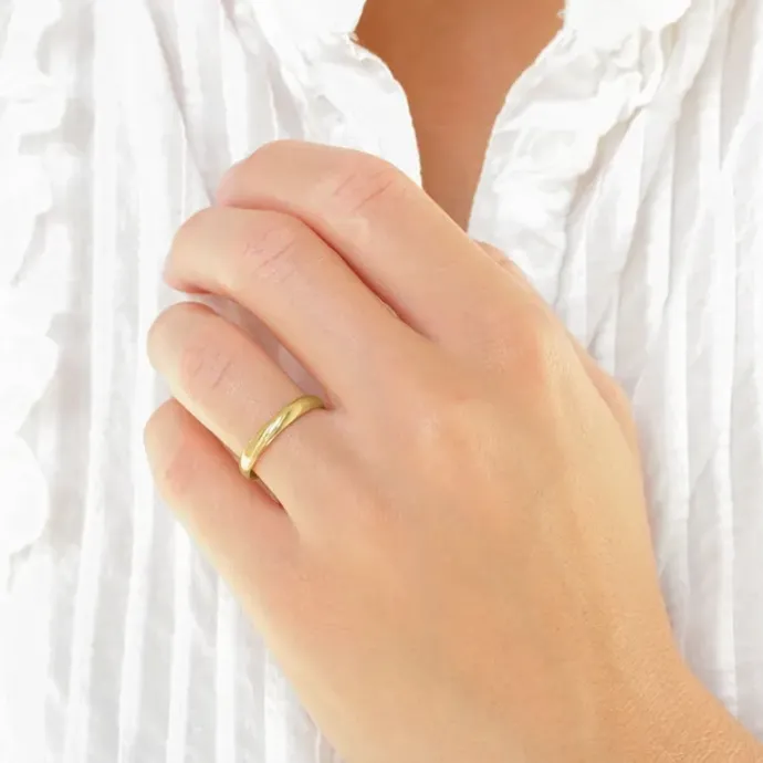 6 og 3 mm vielsesringe i 14 karat guld - sæt