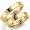 4 og 3 mm vielsesringe i 9 karat guld - sæt