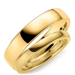 5 og 3 mm vielsesringe i 9 karat guld - sæt