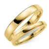 4 og 3 mm vielsesringe i 9 karat guld 0,02 ct - sæt