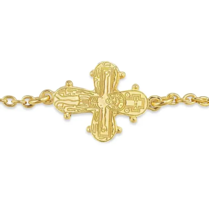 10 x 8,5 mm dagmarkors armbånd i forgyldt sølv
