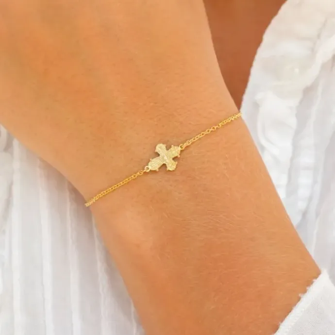 10 x 8,5 mm dagmarkors armbånd i forgyldt sølv