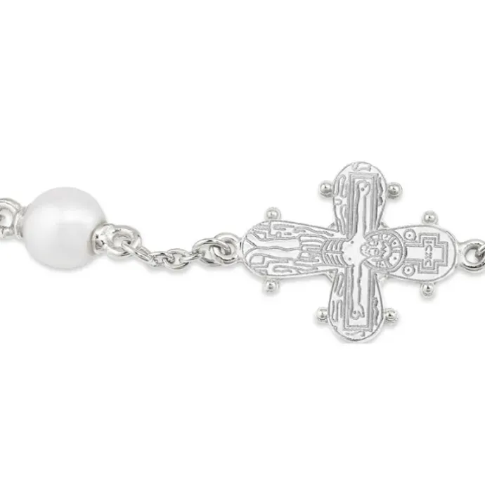 12 x 10,5 mm dagmarkors perle armbånd i sølv
