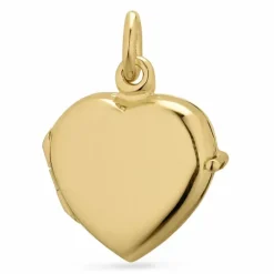 17 x 15 mm hjerte medaljon i forgyldt sølv