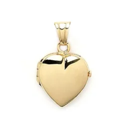 15 x 16 mm hjerte medaljon i 9 karat guld