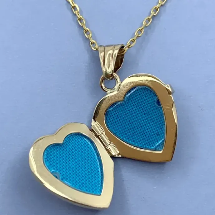 15 x 16 mm hjerte medaljon i 9 karat guld