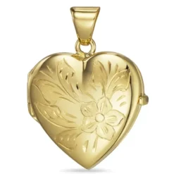19 x 21 mm hjerte medaljon i 9 karat guld