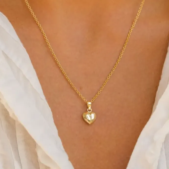 9 x 11 mm hjerte vedhæng i 8 karat guld