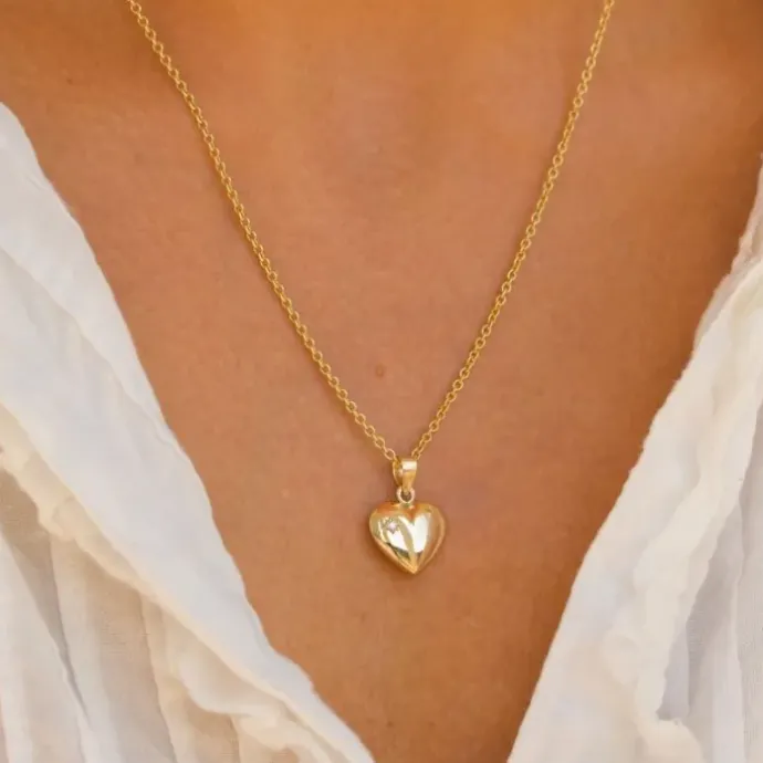 12 x 13 mm hjerte vedhæng i 8 karat guld