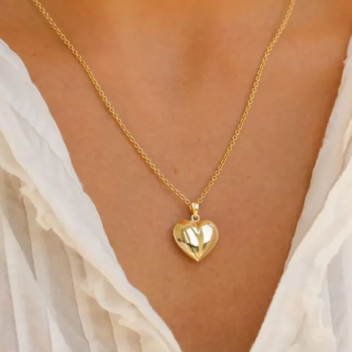 15 x 16 mm hjerte vedhæng i 8 karat guld
