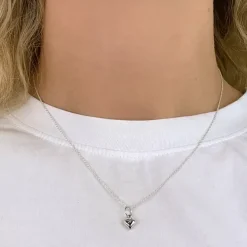 6 x 7 mm hjerte vedhæng i sølv
