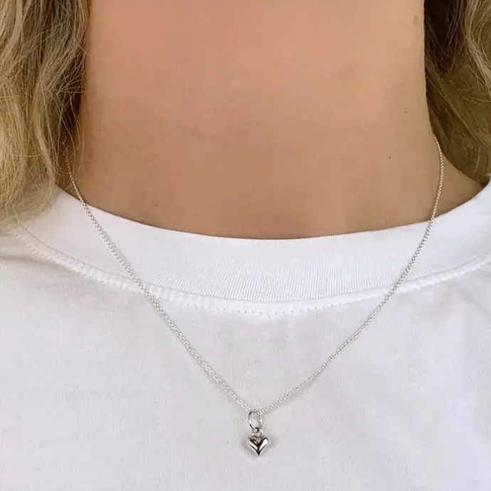 6 x 7 mm hjerte vedhæng i sølv