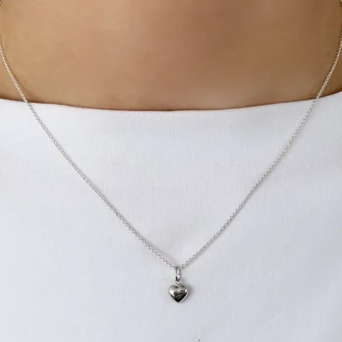 6 x 8 mm hjerte vedhæng i sølv