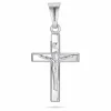19 x 11 MM kors med jesus vedhæng i sølv