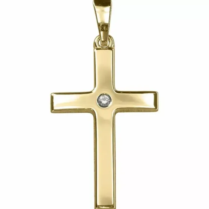 14 x 22 mm kors vedhæng i 8 karat guld