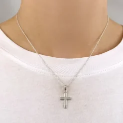 12 x 20 mm kors vedhæng i sølv
