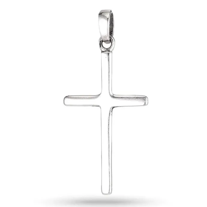 15 x 28 mm kors vedhæng i sølv