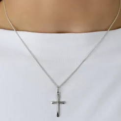 23 x 13 MM kors vedhæng i sølv