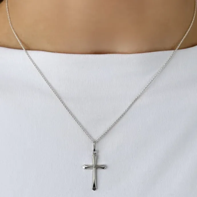 23 x 13 MM kors vedhæng i sølv
