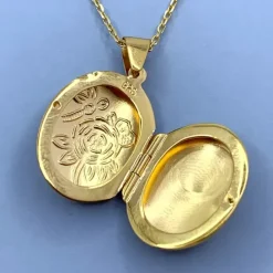 18 x 22 mm medaljon i forgyldt sølv