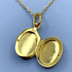12 x 15 mm medaljon i forgyldt sølv