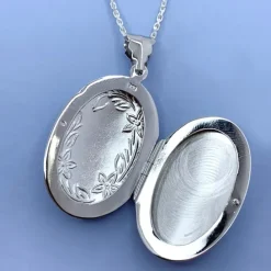 24 x 38 mm medaljon vedhæng i sølv
