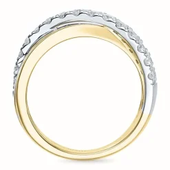 Abstrakt brillantring i 14 karat guld.- og hvidguld 0,50 ct