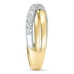 Abstrakt brillantring i 14 karat guld.- og hvidguld 0,50 ct