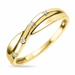 Abstrakt diamant ring i 9 karat guld 0,03 ct