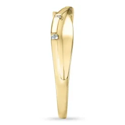 Abstrakt diamant ring i 9 karat guld 0,03 ct