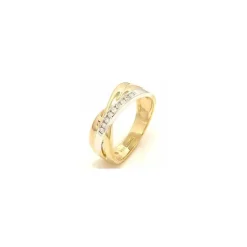Abstrakt diamant ring i 14 karat alm.- hvid- og rødguld 0,09 ct
