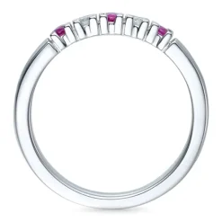 Alliancering i 14 karat hvidguld 2 x 0,05 ct 0,22 ct