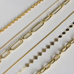 Ankelkæde i forgyldt sølv 24 plus 3 cm x 4,0 mm